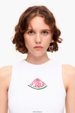 衣類 Bimba Y Lola スイカロゴトップ 白 6BZ0X0273 - 画像 (3)