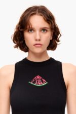 衣類 Bimba Y Lola スイカロゴトップ 黒 6BZ0X0272 - 画像 (3)
