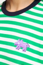 衣類 Bimba Y Lola ストライプのTシャツ 緑 6BZ0X0255 - 画像 (4)