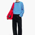 衣類 Bimba Y Lola ストライプコットンTシャツ 青 6BZ0X0319