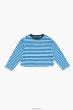 衣類 Bimba Y Lola ストライプコットンTシャツ 青 6BZ0X0319 - 画像 (6)