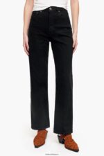 衣類 Bimba Y Lola ストレートクロップド - ストレートジーンズ 黒 6BZ0X0531 - 画像 (5)