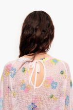 衣類 Bimba Y Lola スプレーフラワープリント リネンセーター ピンク 6BZ0X0393 - 画像 (4)