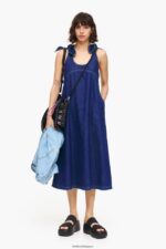 衣類 Bimba Y Lola ダークAラインデニムドレス 青 6BZ0X0202 - 画像 (6)
