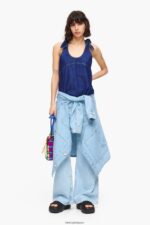 衣類 Bimba Y Lola ダークデニムトップ 青 6BZ0X0512 - 画像 (6)