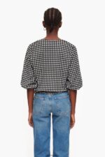 衣類 Bimba Y Lola チェックのTシャツ 黒 6BZ0X0290 - 画像 (3)