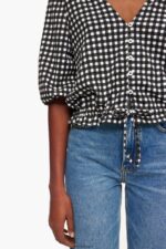 衣類 Bimba Y Lola チェックのTシャツ 黒 6BZ0X0290 - 画像 (4)