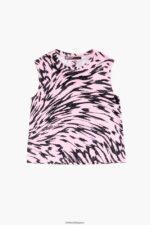 衣類 Bimba Y Lola ツートンカラー バタフライウィング コットン Tシャツ ピンク 6BZ0X0299 - 画像 (4)