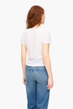 衣類 Bimba Y Lola テクスチャー シャーリング Tシャツ 象牙 6BZ0X0267 - 画像 (2)