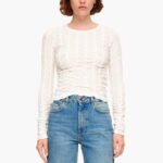 衣類 Bimba Y Lola テクスチャー付きフィットTシャツ 象牙 6BZ0X0312