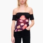 衣類 Bimba Y Lola ニックネームフォトプリントトップス 黒 6BZ0X0342