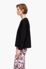 衣類 Bimba Y Lola ニットTシャツ 黒 6BZ0X0301 - 画像 (2)