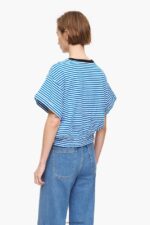 衣類 Bimba Y Lola ノットボクシーTシャツ 青と白 6BZ0X0322 - 画像 (3)