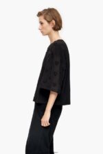 衣類 Bimba Y Lola ハートコットンTシャツ 黒 6BZ0X0284 - 画像 (2)