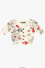 衣類 Bimba Y Lola ハートプリント オープンニット フィットカーディガン ニックネーム 6BZ0X0371 - 画像 (5)