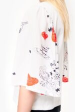 衣類 Bimba Y Lola ハートプリント ダブルファブリック Tシャツ ニックネーム 6BZ0X0282 - 画像 (4)