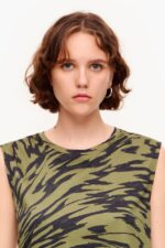 衣類 Bimba Y Lola バタフライ ウィング プリント コットン Tシャツ カーキ 6BZ0X0298 - 画像 (3)