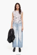 衣類 Bimba Y Lola バタフライ ウィング プリント コットン Tシャツ 白 6BZ0X0303 - 画像 (6)