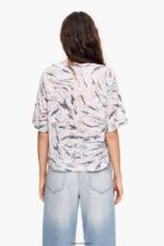 衣類 Bimba Y Lola バタフライ ウィング プリント ボクシー T シャツ 白 6BZ0X0302 - 画像 (3)
