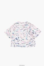 衣類 Bimba Y Lola バタフライ ウィング プリント ボクシー T シャツ 白 6BZ0X0302 - 画像 (5)