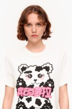 衣類 Bimba Y Lola パンダのクマのTシャツ 白 6BZ0X0279 - 画像 (3)