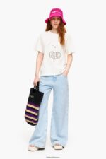 衣類 Bimba Y Lola パンダベアプリントTシャツ 生成り 6BZ0X0271 - 画像 (6)