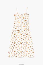 衣類 Bimba Y Lola ファイアープリントマキシドレス 白 6BZ0X0197 - 画像 (5)