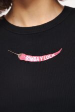 衣類 Bimba Y Lola フィットチリトップ 黒 6BZ0X0245 - 画像 (4)