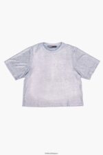 衣類 Bimba Y Lola フォイルTシャツ 流体青 6BZ0X0306 - 画像 (5)