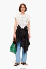 衣類 Bimba Y Lola ペンシルロゴ Tシャツ 象牙 6BZ0X0260 - 画像 (5)