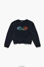 衣類 Bimba Y Lola ボクシーロゴスウェットシャツ 黒 6BZ0X0497 - 画像 (4)