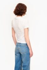 衣類 Bimba Y Lola ボタン付きテクスチャーTシャツ 象牙 6BZ0X0287 - 画像 (2)