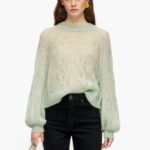 衣類 Bimba Y Lola モヘアオープンニットセーター ミント 6BZ0X0381