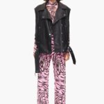 衣類 Bimba Y Lola レザーバイカーベスト 黒 6BZ0X0477