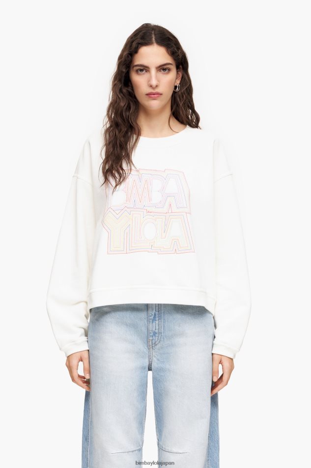 e8a1a3e9a19e_bimba_y_lola_e383ade382b4e382b9e382a6e382a7e38383e38388e382b7e383a3e38384_e799bd_6bz0x0499.jpg 衣類 Bimba Y Lola ロゴスウェットシャツ 白 6BZ0X0499 - 画像 (1)