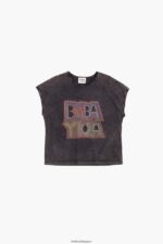 衣類 Bimba Y Lola ロゴTシャツ ウォッシュドブラック 6BZ0X0259 - 画像 (4)