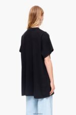 衣類 Bimba Y Lola 流れるロゴTシャツ 黒 6BZ0X0281 - 画像 (2)