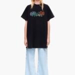 衣類 Bimba Y Lola 流れるロゴTシャツ 黒 6BZ0X0281