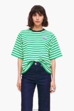 衣類 Bimba Y Lola 縞模様の犬のTシャツ 緑 6BZ0X0256