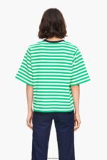衣類 Bimba Y Lola 縞模様の犬のTシャツ 緑 6BZ0X0256 - 画像 (3)