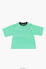 衣類 Bimba Y Lola 縞模様の犬のTシャツ 緑 6BZ0X0256 - 画像 (5)