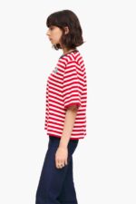 衣類 Bimba Y Lola 縞模様の犬のTシャツ 赤 6BZ0X0250 - 画像 (2)