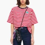 衣類 Bimba Y Lola 縞模様の犬のTシャツ 赤 6BZ0X0250