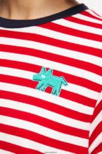 衣類 Bimba Y Lola 縞模様の犬のTシャツ 赤 6BZ0X0250 - 画像 (4)