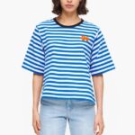 衣類 Bimba Y Lola 縞模様の犬のTシャツ 青 6BZ0X0254