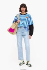 衣類 Bimba Y Lola 縞模様の犬のTシャツ 青 6BZ0X0254 - 画像 (6)