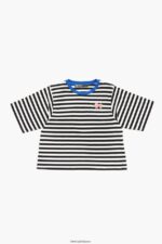 衣類 Bimba Y Lola 縞模様の犬のTシャツ 黒 6BZ0X0252 - 画像 (5)
