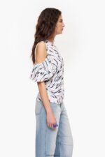 衣類 Bimba Y Lola 蝶の羽プリント Tシャツ 白 6BZ0X0349 - 画像 (2)