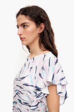 衣類 Bimba Y Lola 蝶の羽プリント Tシャツ 白 6BZ0X0349 - 画像 (4)