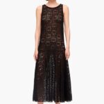 衣類 Bimba Y Lola 透かし彫りマキシドレス 黒 6BZ0X0208